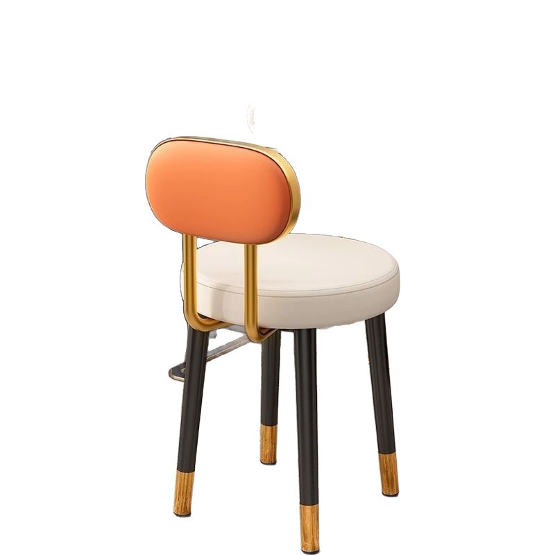 Casa ligera de lujo red alta sensación taburete redondo moderno simple manicuría silla de vestir respaldo de la chica dormitorio maquillaje de cama