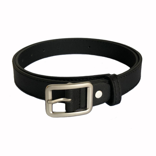 Korean style versatile belt for women, simple student pin buckle trouser belt, ins style rectangular silver buckle retro belt for women, trendy