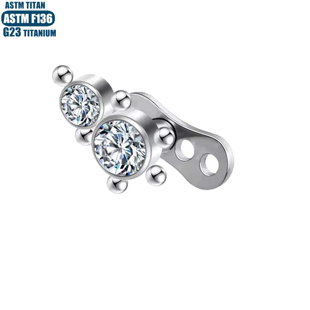 Labret stud lip piercing jewelry styling detail
