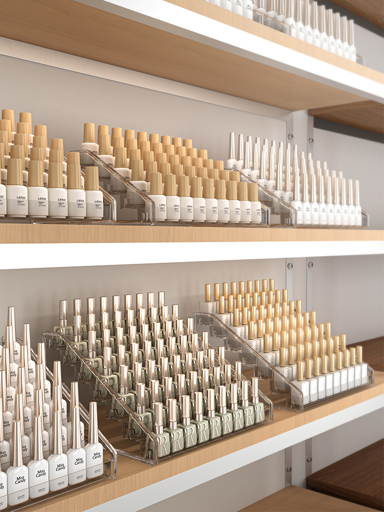 指甲油胶桌面收纳盒透明亚克力眼影多层整理置物架子美甲展示柜