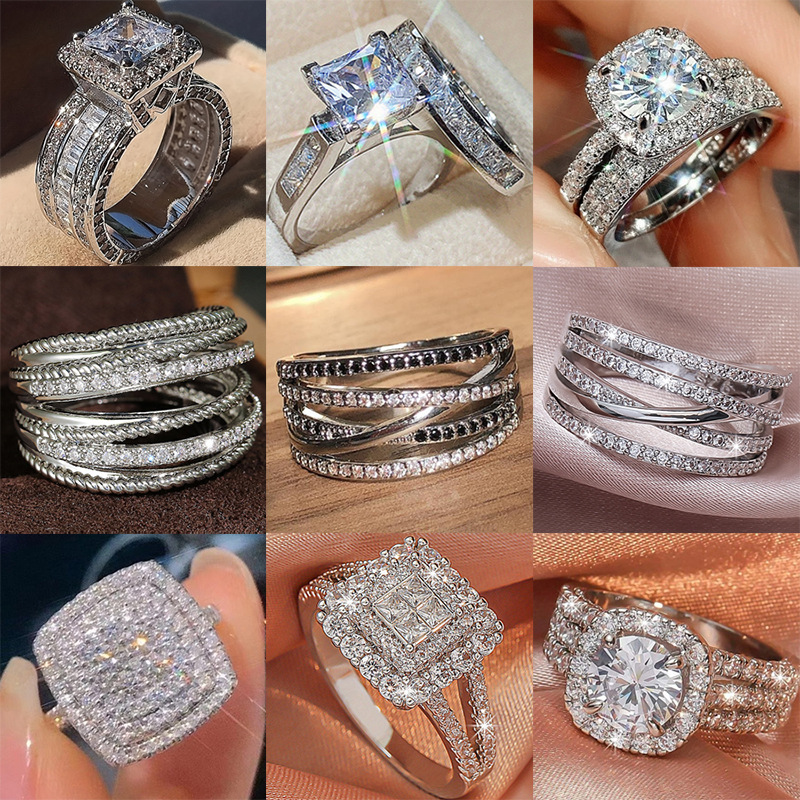 Anello Shining Cross Anello da donna per matrimonio e fidanzamento_voghion.com