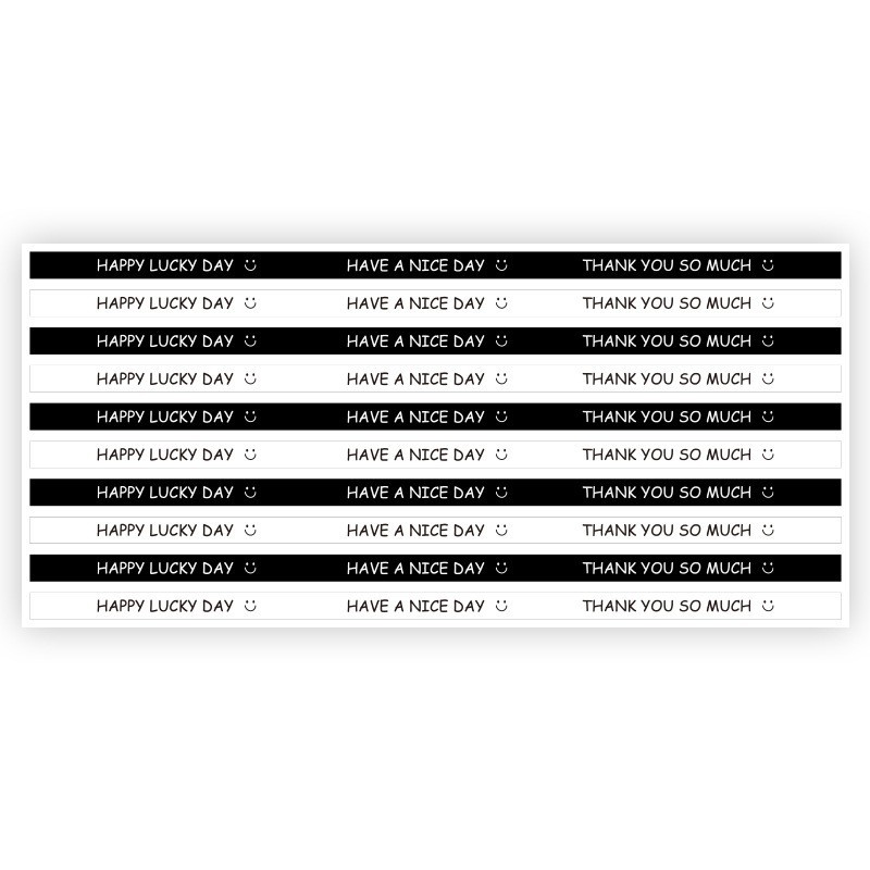 [extended version] type c black and white (30x1cm); 10 sheets (100 stickers/pack)
