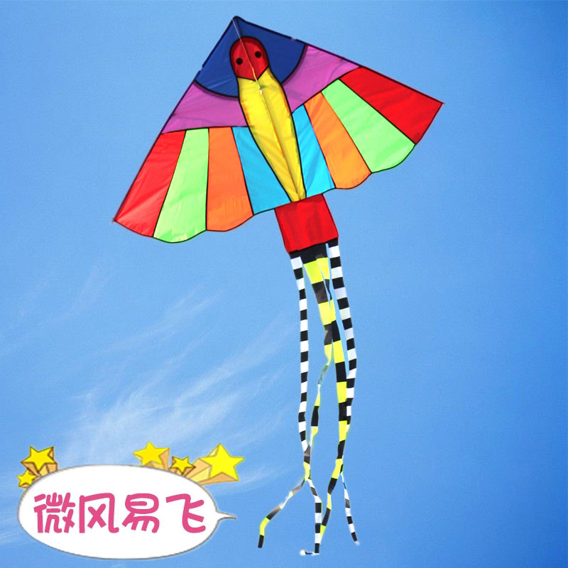 廠家批發濰坊風筝新款布拼鳳凰兒童三角卡通成人風筝微風易飛QF