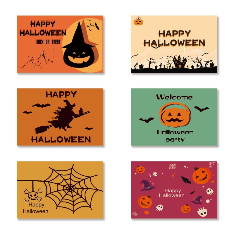 Christmas and Halloween creative greeting cards, small fresh blessing cards, student gratitude and friendship cards, flowers can be