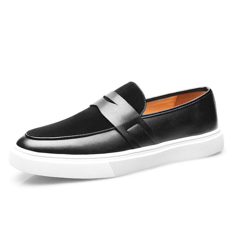 Mocassini con plateau Scarpe casual in pelle da uomo slip-on_voghion.com