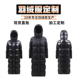 黑色羽绒服女批发白鸭绒跨境欧美外贸大码加厚女装羽绒服定制