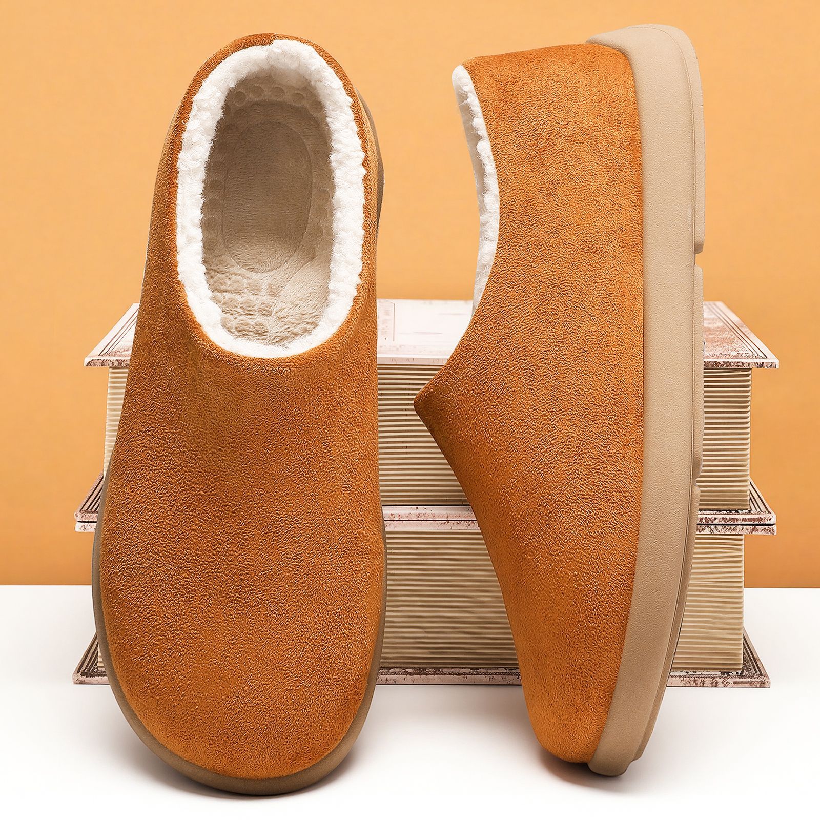 Zapatos de algodón otoño y invierno nuevos zapatos de borcado zapatos de hombre bolsas de cabeza Mueller zapatos de peluche pequeñas botas de nieve cálidas de patata