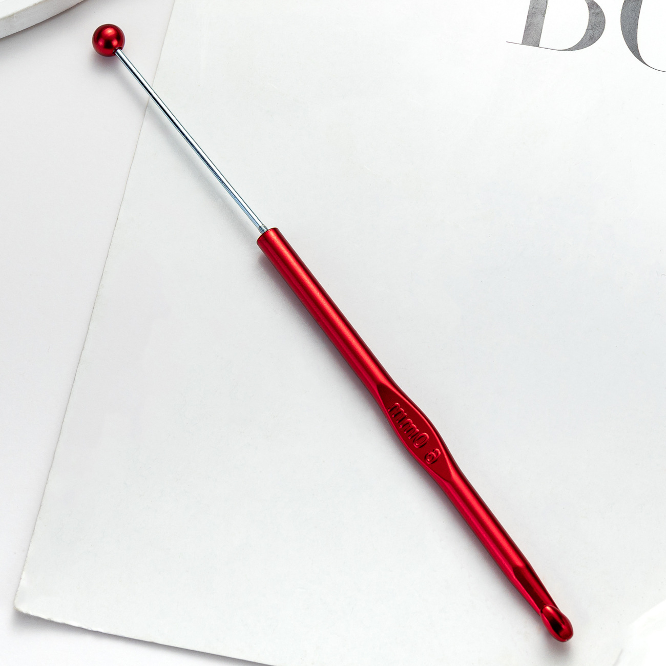 DIY ganchillo de cuentas de una sola cabeza de ganchillo de tejido DIY herramientas de ganchillo de metal ganchillo suéter aguja de suéter