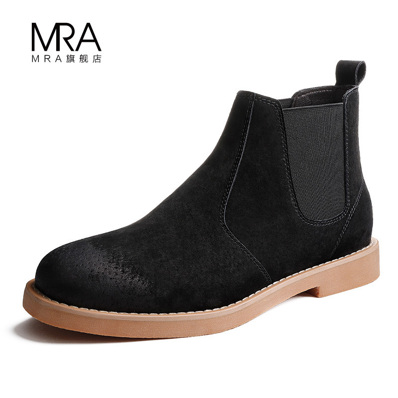 Mra botas Chelsea botas hombre estilo británico zapatos altos Martin botas primavera retro zapatos de algodón de nieve botas cortas