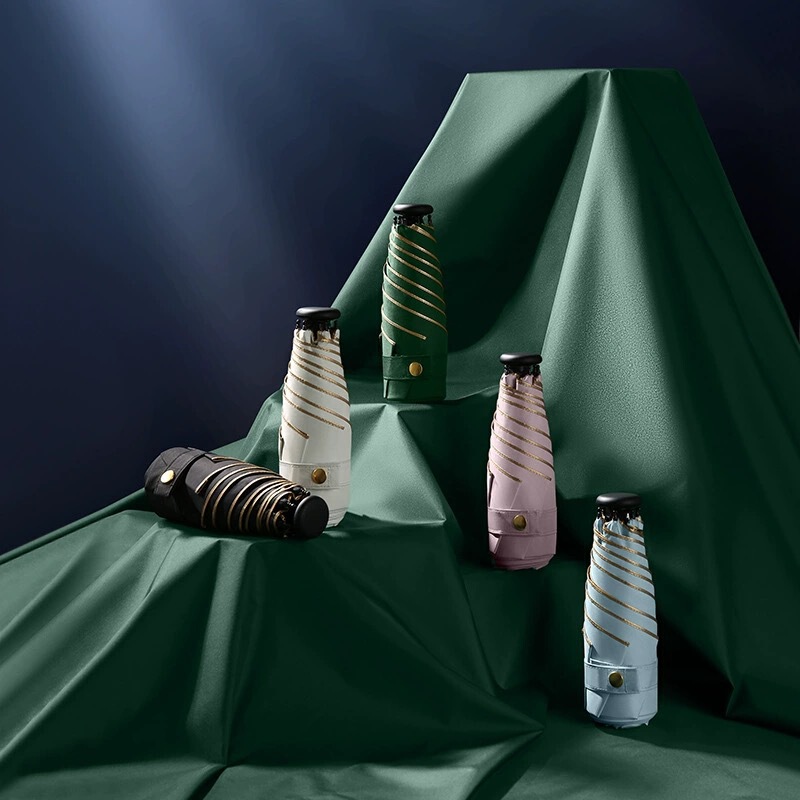 Japanese Thumb Umbrella Small Gold Umbrella 6-Bone Gold Glue Parasol Mini Sunscreen Umbrella 50% off Umbrella Advertising Umbrella in Stock