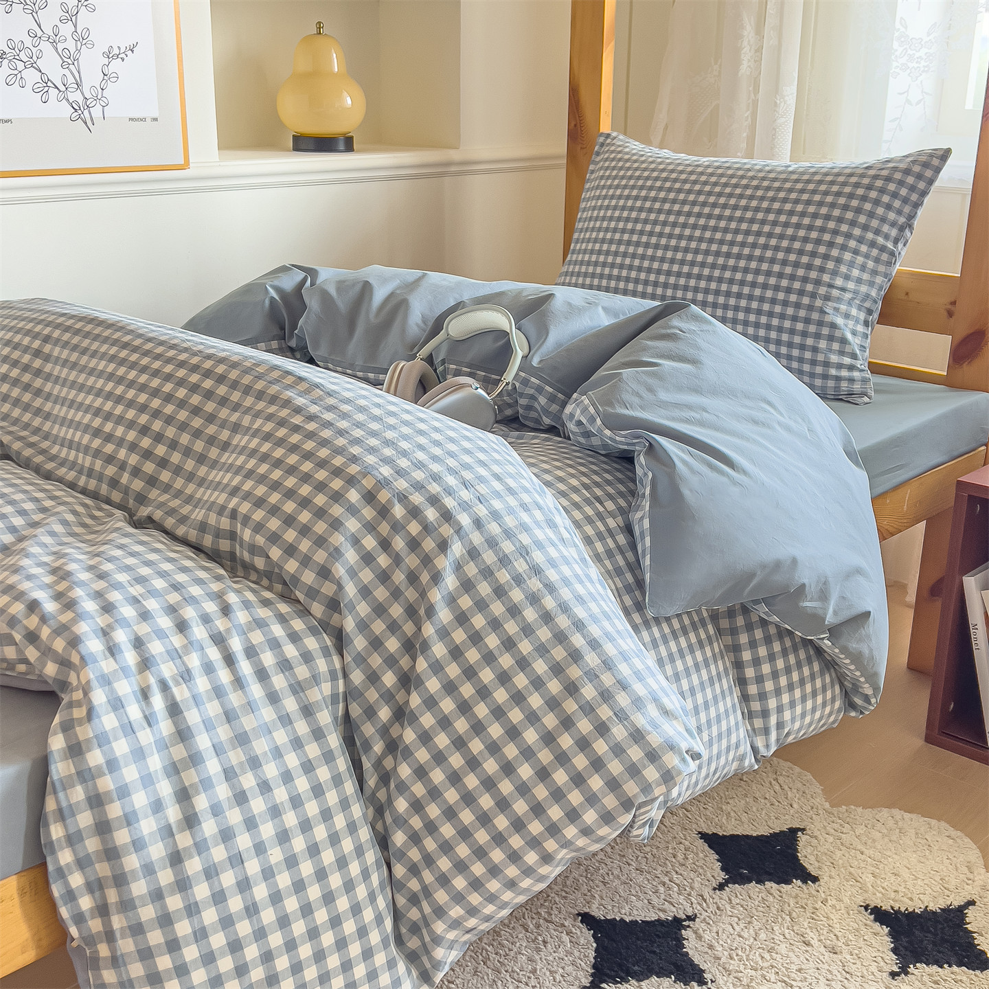 Juego de cama de dormitorio de estudiantes de tres piezas de algodón puro 2025 nuevas sábanas de cuatro piezas fundas de edredón