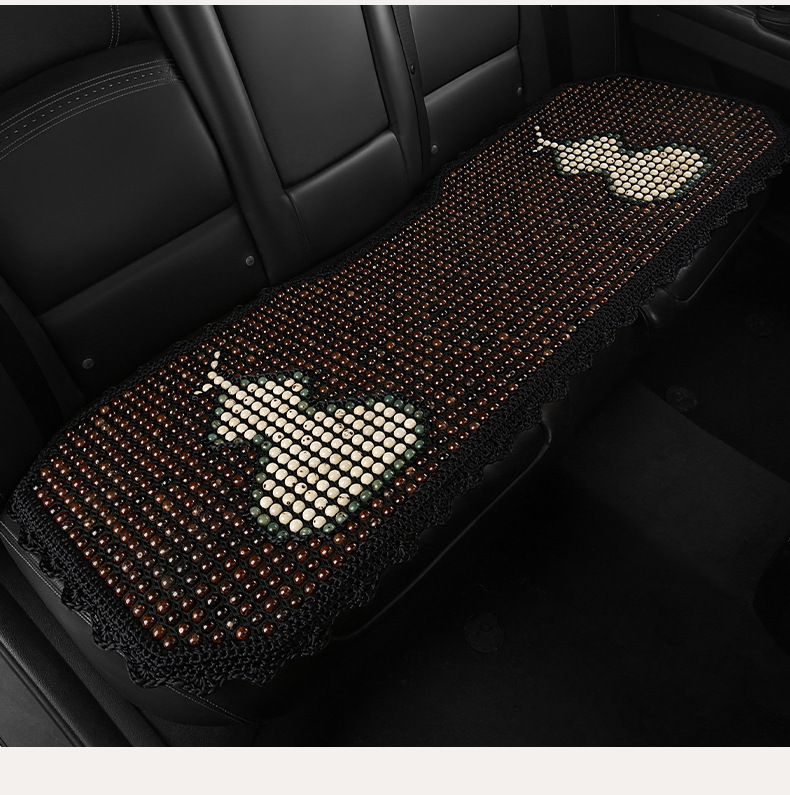 High-End Hand-Knitted Bodhi Car Seat Cushion Single-Seat Square Cushion Three-Piece Set for All Seasons Massage Beads Breathable Seat Cover
