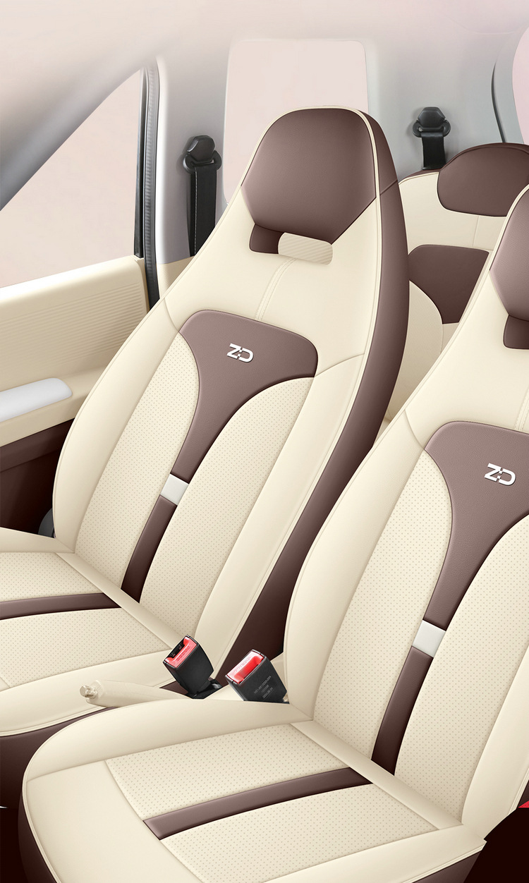 New Car Special Cartoon Cute Blue Powder Know Bean Rainbow Girl Full Leather Car Cushion for Four Seasons