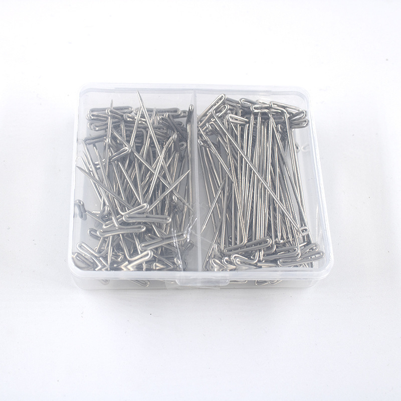 Ventas directas de fábrica Aguja en T de acero inoxidable Aguja C Aguja de ojo grande Aguja en T de cuero Cabeza plana Aguja de 9 caracteres Peluca Aguja de extensión de cabello Aguja curva