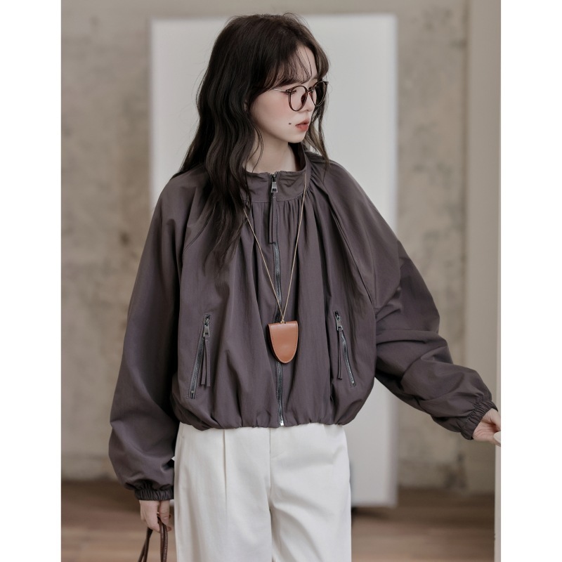 2025秋季新款ins潮流炸街机车服拉链小个子立领冲锋衣夹克外套女|undefined