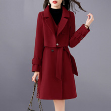 红色毛呢套装女2024秋冬新款母亲节显瘦气质时尚洋气外套连衣裙两