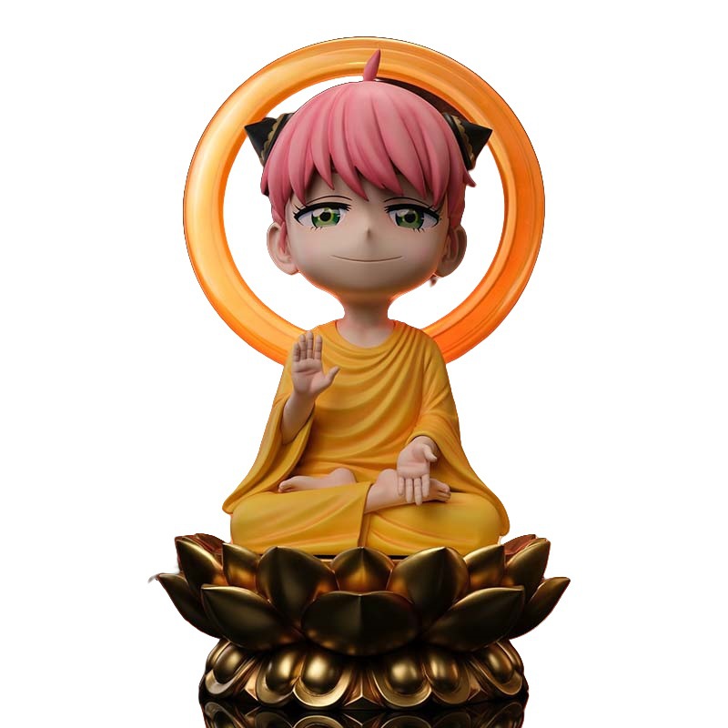 스파이 플레이 하우스 GK 모델 NANWO BUDDHA ANYA 앉아 자세 연민 손 창조적 인 동상 애니메이션 장식품