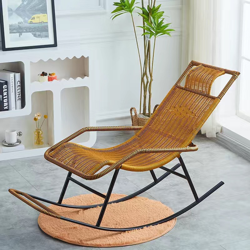 Silla de mecedor silla de caña silla de almuerzo para adultos balcón casero ocio para dormir sala de estar silla de relajación especial para ancianos