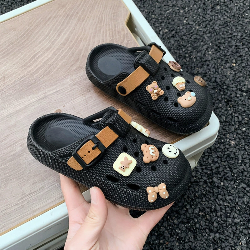 Детские сабо Birkenstock для мальчиков, летние, супермягкая подошва, тапочки с носком, дышащие пляжные сандалии для девочек.