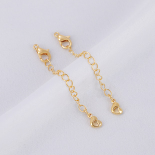 Color retaining 18K buckle extension chain lobster buckle hanging tail chain DIY necklace semi-finished peach heart water drop extension chain