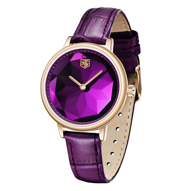Benyar binya nueva moda corte de cristal patrón dial moda señoras cuarzo cinturón reloj de pulsera femenina 5157L