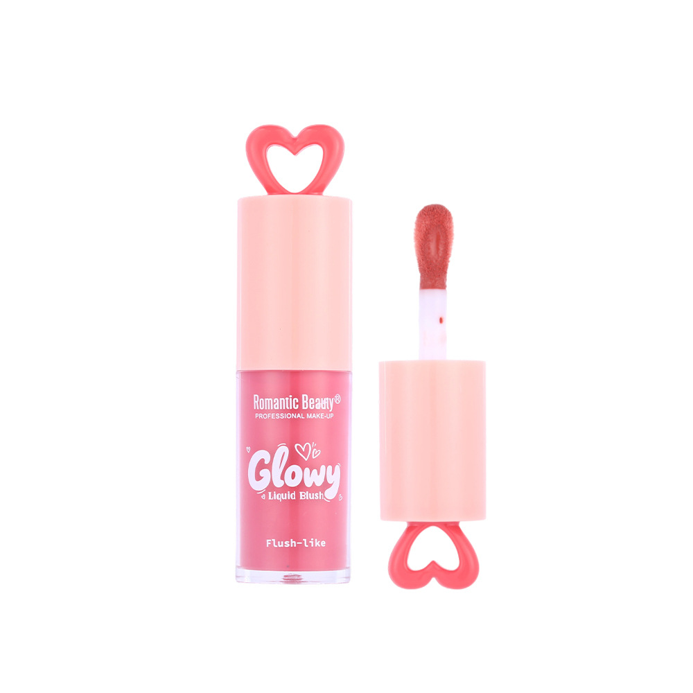 Cross-border Love Liquid Blush Natural Color Durable Carmine Brown No es fácil de quitar el maquillaje, mejora de la apariencia, blush rosa suave
