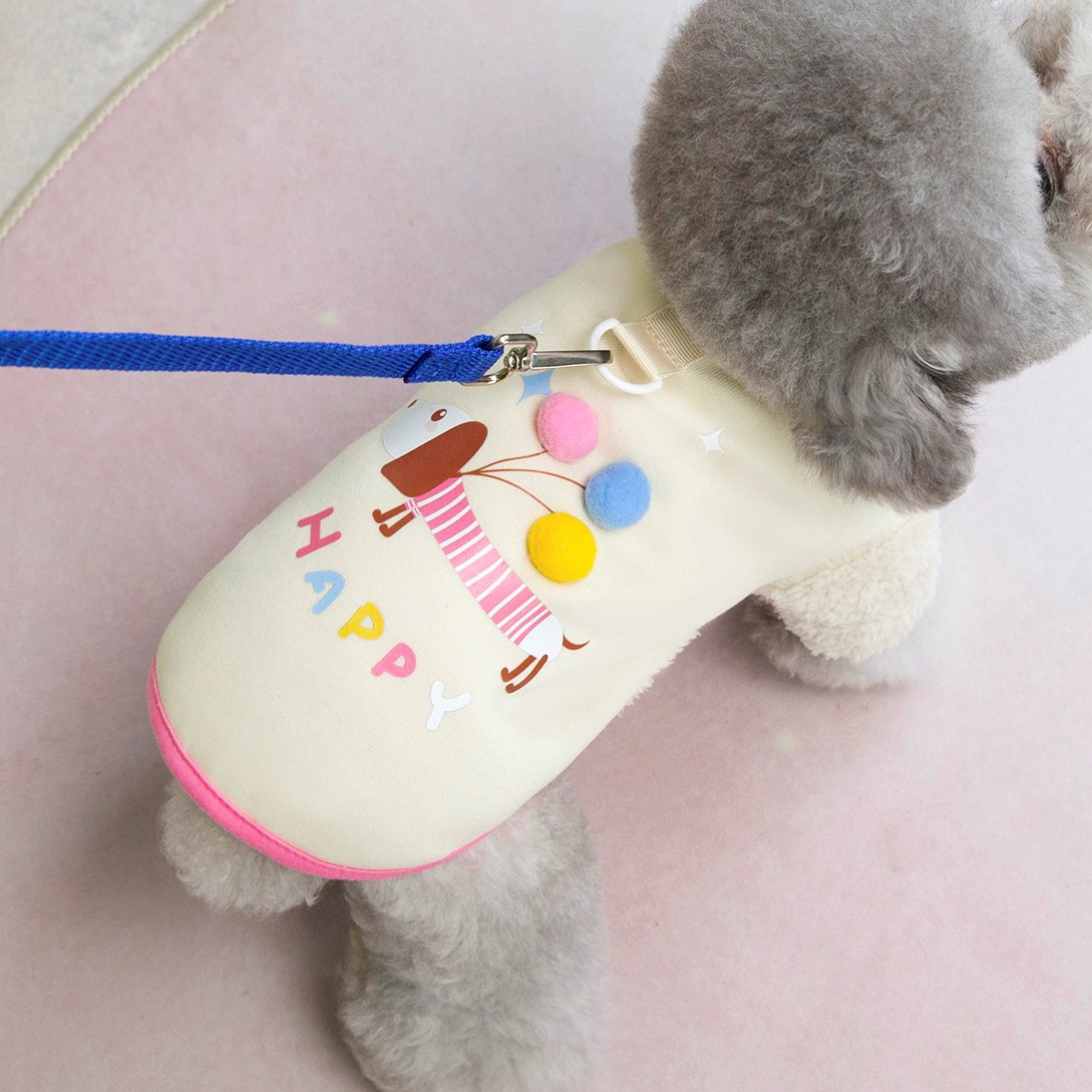 INS풍 펫 소시지 풍선 맨투맨 보온 강아지 고양이 기모 조끼 가을 겨울 견인 옷 도매