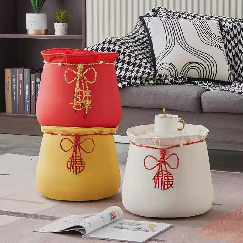 福袋凳子礼品凳换鞋凳家用客厅创意坐凳卡通凳可爱皮凳摆件
