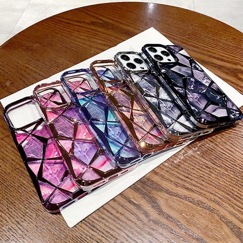 Applicable to Apple iPhone 14 Phone Case New Electroplated Marble iPhone 15 Pro Max Protective Cover Silicone 13 High-end