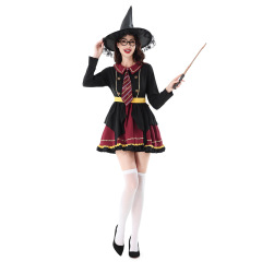 万圣节服装影城魔法女巫装巫婆帽哈利波特cos服装学院学生表演服
