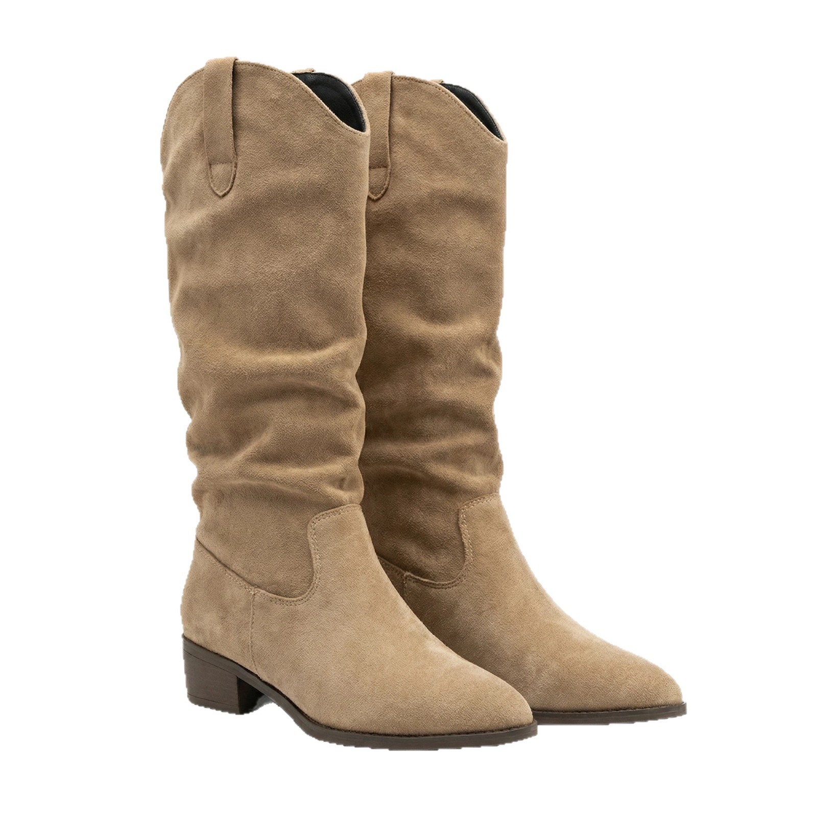 Diario ocio versátil tacones gruesos pliegues pilones botas de caballero 2026 nueva primavera y otoño botas delgadas occidentales image 6