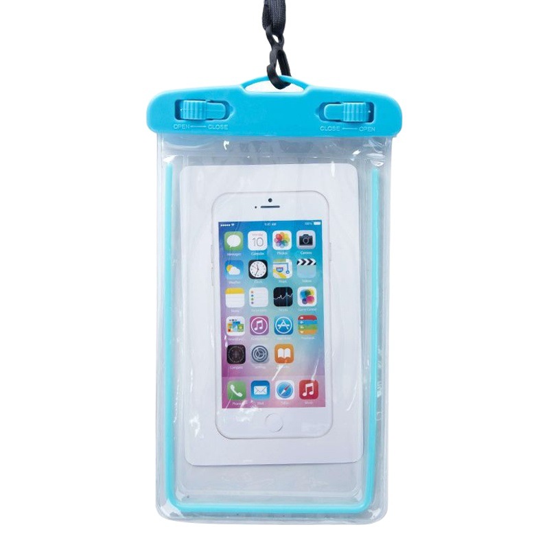 Beach rafting funda impermeable luminosa funda protectora venta al por mayor bolsa de natación bolsa de aire bolsa impermeable para teléfono móvil táctil 3 capas grande
