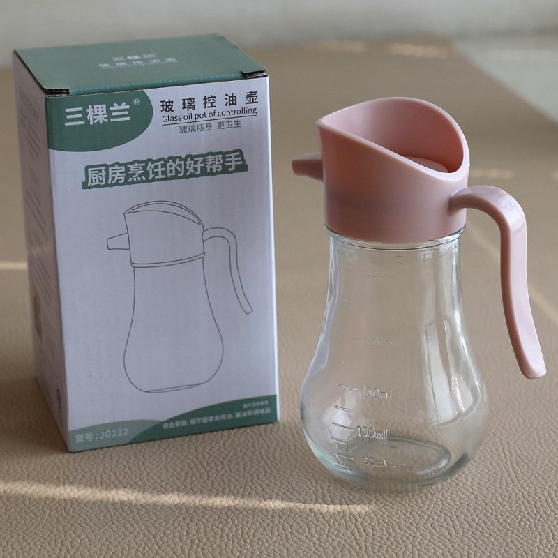 Set de botellas de aceite y vinagre de vidrio azul, accesorios de cocina