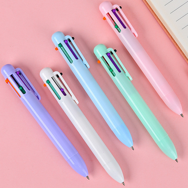 Multicolor bolígrafo de movimiento Molandi seis colores bolígrafo de color conmutador de bolígrafo de escritura de estudiantes secado rápido bolígrafo de cuenta