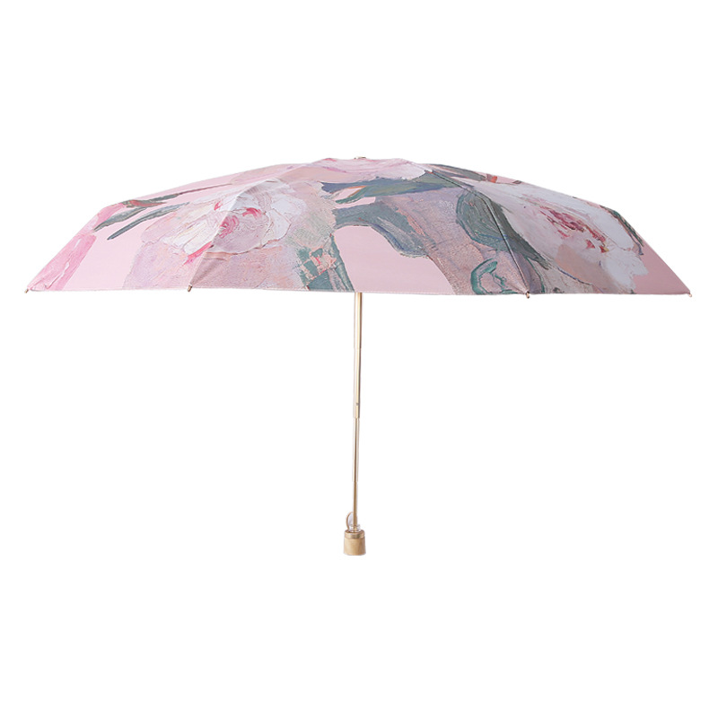 双层芍药五折伞女生防紫外线遮阳伞晴雨两用折叠太阳伞小清新雨伞