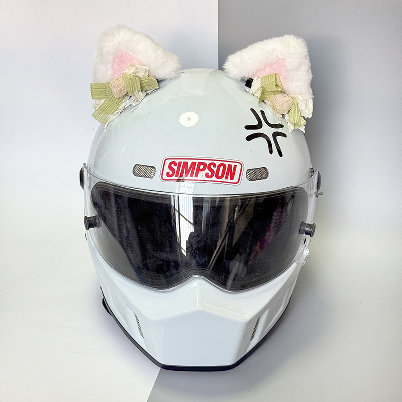Electric Helmet Decoration Cat Ear Large Lovely Cat Accessories Motorcycle Internet Celebrant Helmet Accessories Ski Helmet Universal Sticker
