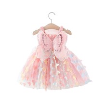 女童连衣裙夏装小女孩翅膀网纱蓬蓬裙时髦儿童韩版女宝宝裙子批发