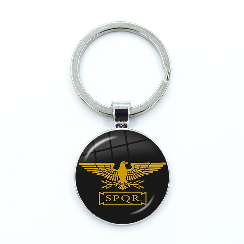 SPQR Roman Empire Time Gem Keychain Bag Car Keys Creative Fashion Pendant Gift Wholesale