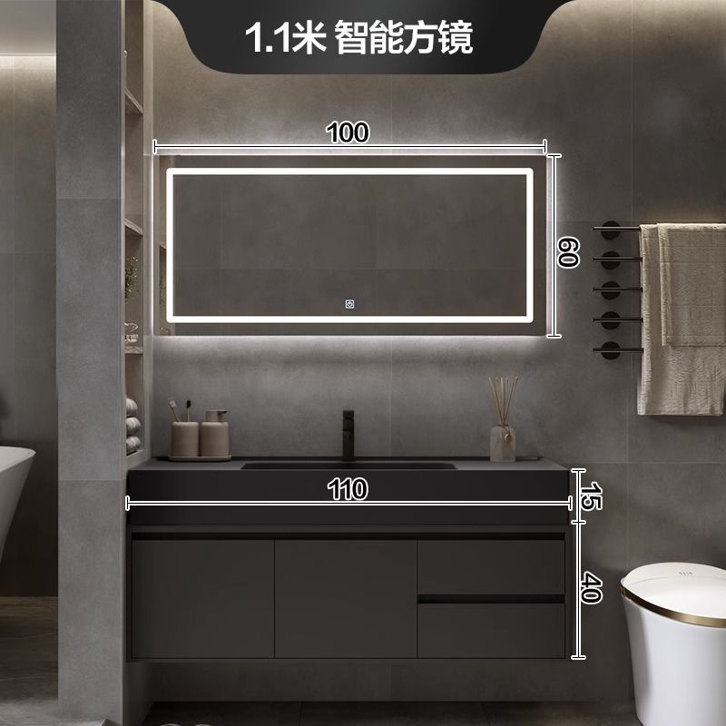 Gabinete de baño combinación cuenca nano integrado luz inteligente lavabo de lujo lavabo mesa de lavado lavabo mueble de baño