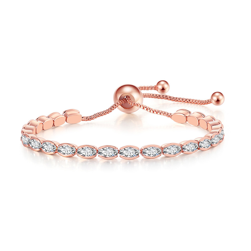 Simple Style Oval Copper Inlay Zircon Bracelets 1 Piece display picture 21