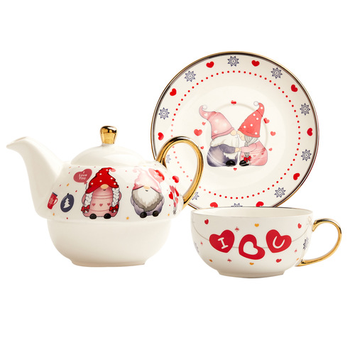 Gold-plated tea set, Instagram Christmas ceramic cups and plates, Amazon best-selling unique Christmas gifts, logo printing available