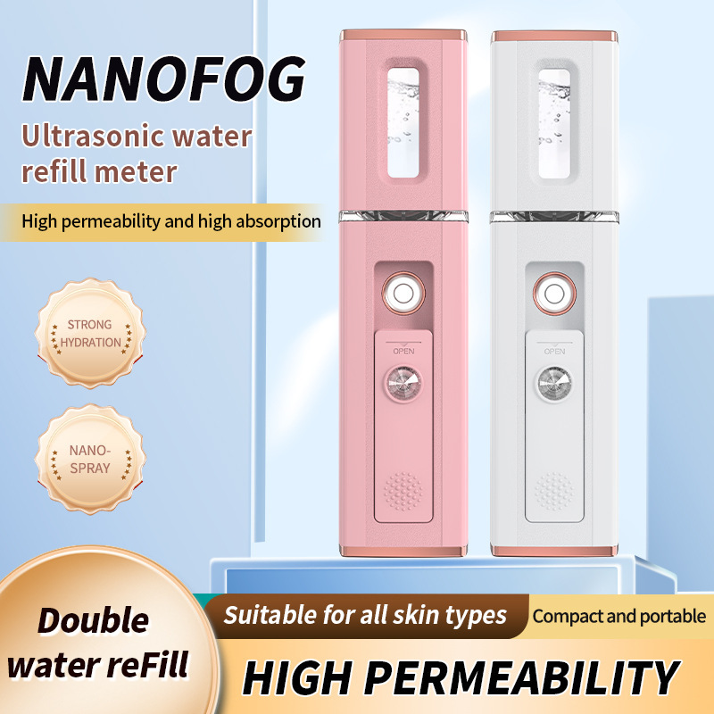 Nano Spray Hydrating Instrument for Women's Household Facial Beauty Cold Spray Portable Rechargeable Small Face Steam Humidifier