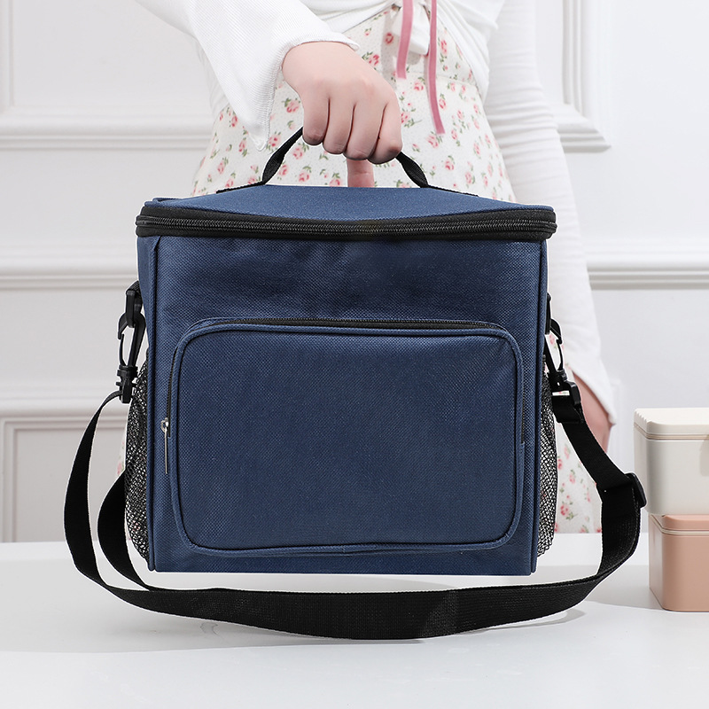 Bolso bento de estilo caliente transfronterizo, trabajador de oficina con bolsa de arroz, bolsa aislante portátil, bolsa de caja de almuerzo de gran capacidad, bolsa de picnic cruzada