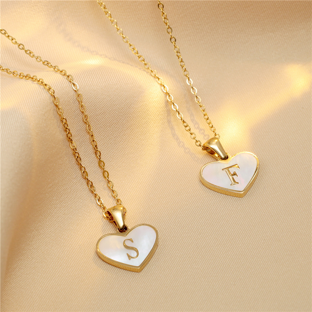 8g Weight 304 Stainless Steel Pendant Material Pendant Necklace Classification 304 Stainless Steel Chain Material cable chain Chain Type 1 Piece Quantity Daily Occasion 304 Stainless Steel Material Letter, Heart Shape Pattern All Seasons Season Women's Gender Polishing Design IG Style Style Wholesale Jewelry IG Style Letter Heart Shape 304 Stainless Steel Polishing Pendant Necklace Cable Chain 8