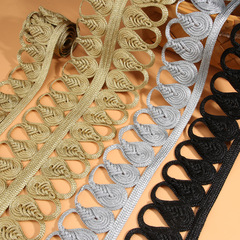 Factory Direct Hand-woven Lace Ribbon Retro Decorative Barcode Gold and Silver Wire Barcode European and American Style Fashion Accessory