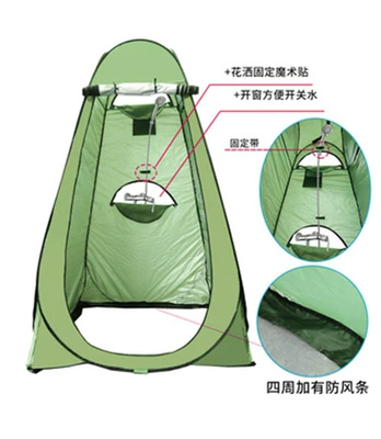 Privacy Toilet Quick-Open Portable — Avtomobil dam çadırları - 12m-military-green-three-windows-painted-silver-single
