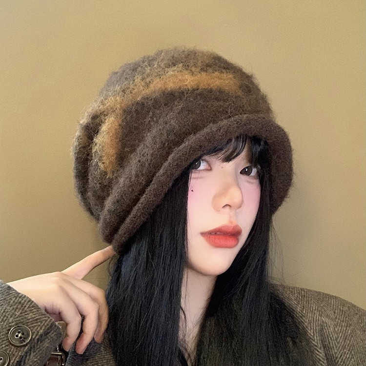 秋冬季帽子女款韩系时尚百搭针织帽大头围蝴蝶结堆堆帽保暖毛线帽|undefined