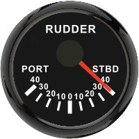 52mm Rudder Angle Gauge Other vehicle instruments - cx6025b-black-plate-black-cover-red-light