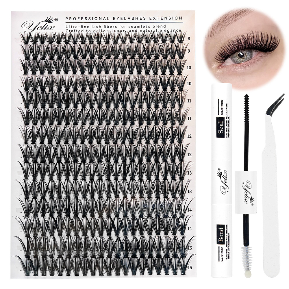 Europeas y estadounidenses falsas pestañas 30D40D50D transfronterizas DIY 32 filas 640 ramas de pelo grueso libro de pestañas de comercio exterior