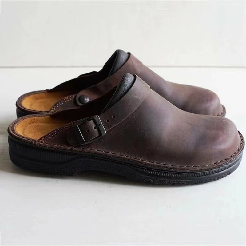 Flache Sandalen im neuen Stil für Damen mit offenem Rücken und flacher Öffnung, lässige Hausschuhe für Herren in Größe 48_voghion.com